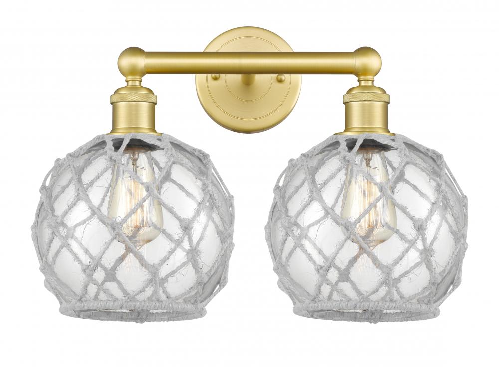 Farmhouse Rope - 2 Light - 17 inch - Satin Gold - Bath Vanity Light