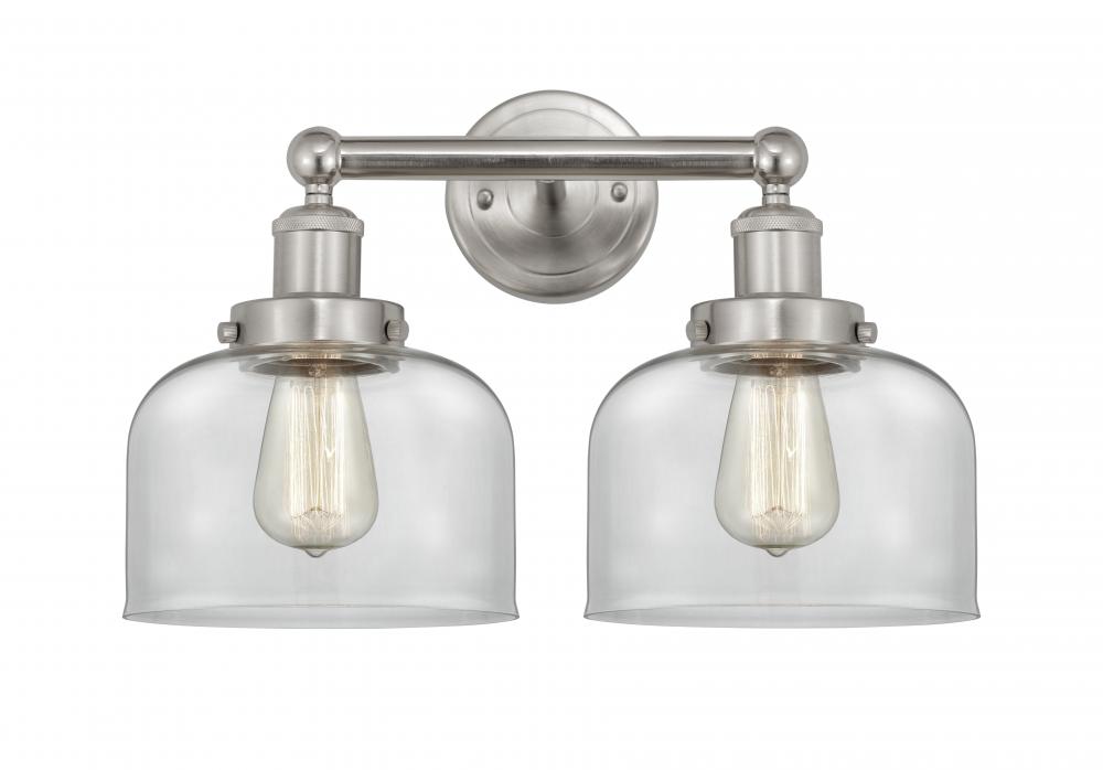 Bell - 2 Light - 17 inch - Brushed Satin Nickel - Bath Vanity Light