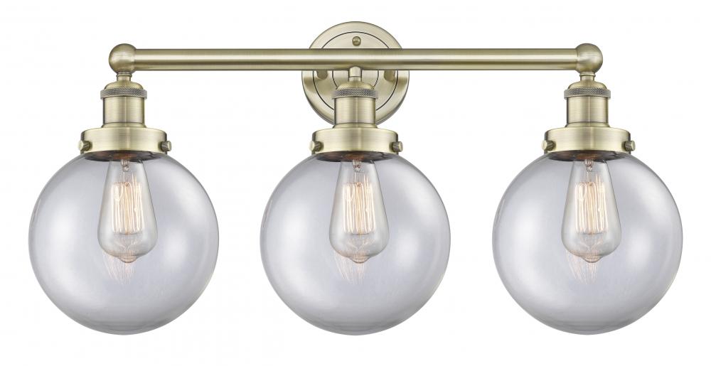 Beacon - 3 Light - 26 inch - Antique Brass - Bath Vanity Light