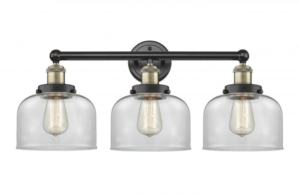 Bell - 3 Light - 26 inch - Black Antique Brass - Bath Vanity Light