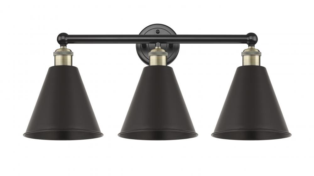 Berkshire - 3 Light - 26 inch - Black Antique Brass - Bath Vanity Light