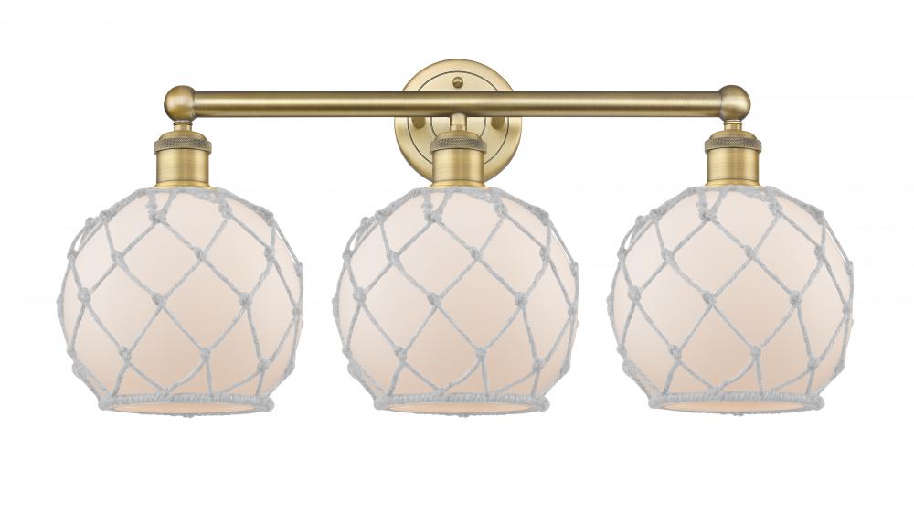 Farmhouse Rope - 3 Light - 26 inch - Brushed Brass - Bath Vanity Light
