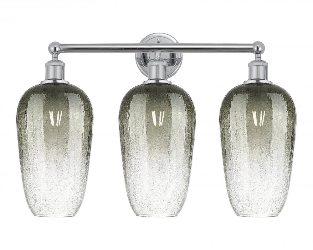 Brookhaven Flute - 3 Light - 25 inch - Polished Chrome - Bath Vanity Light