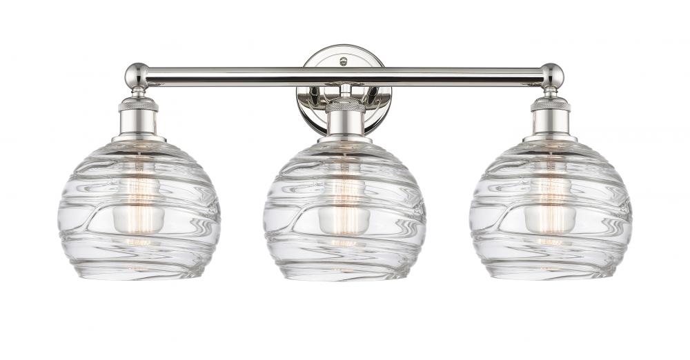 Athens Deco Swirl - 3 Light - 26 inch - Polished Nickel - Bath Vanity Light