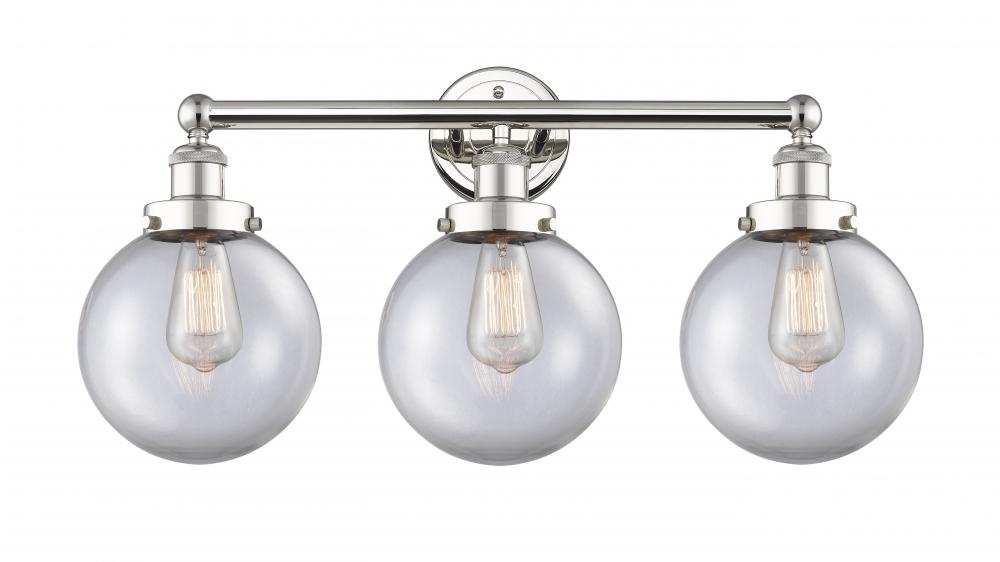 Beacon - 3 Light - 26 inch - Polished Nickel - Bath Vanity Light