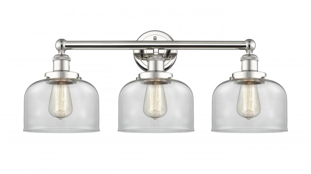 Bell - 3 Light - 26 inch - Polished Nickel - Bath Vanity Light