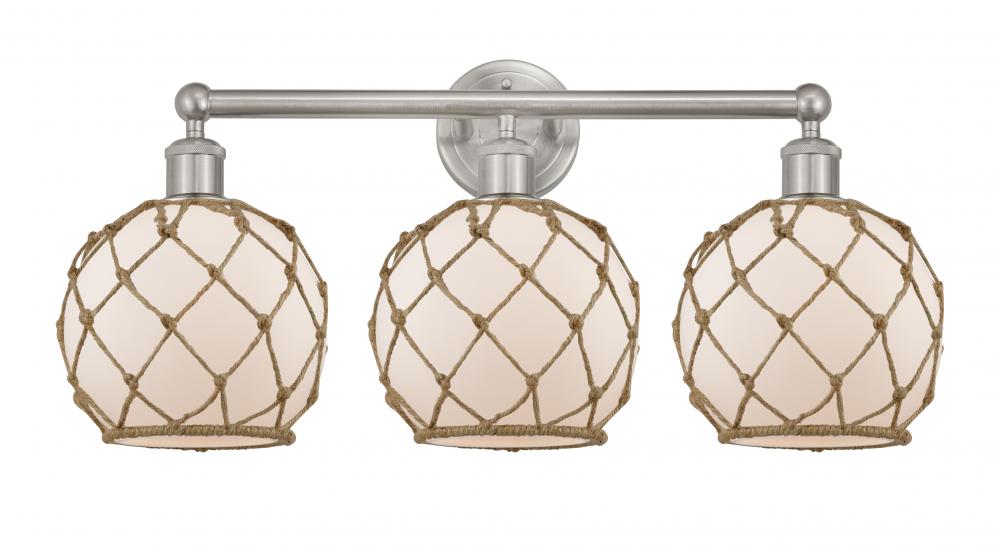 Farmhouse Rope - 3 Light - 26 inch - Brushed Satin Nickel - Bath Vanity Light