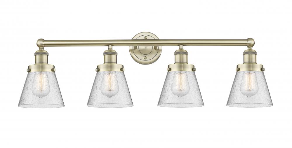 Cone - 4 Light - 33 inch - Antique Brass - Bath Vanity Light