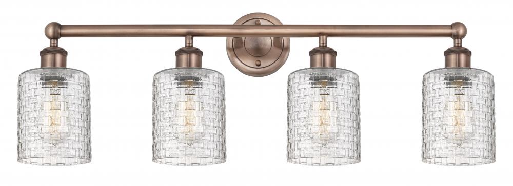 Cobbleskill - 4 Light - 32 inch - Antique Copper - Bath Vanity Light