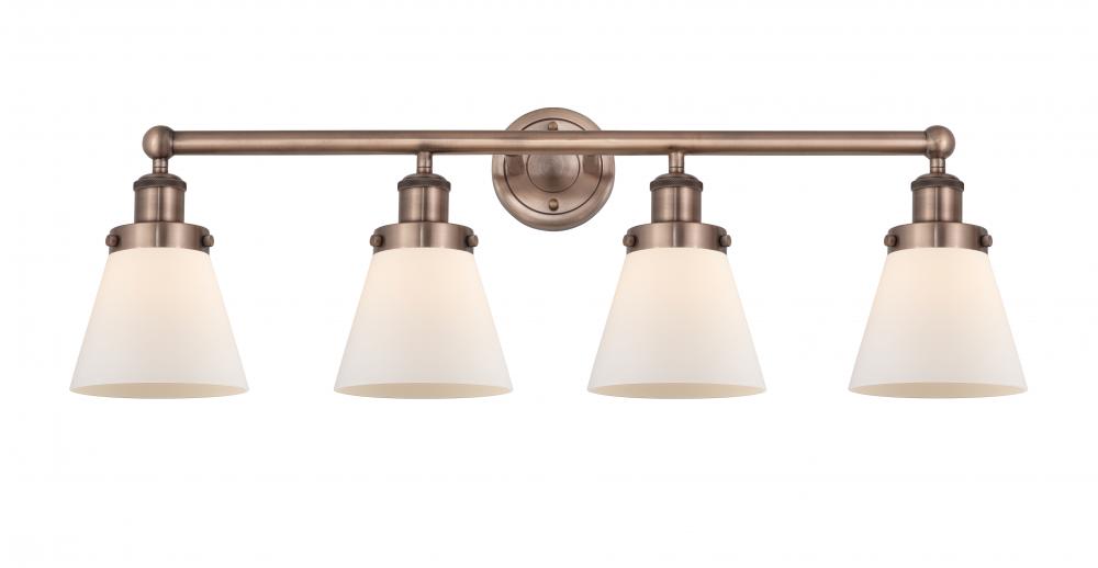 Cone - 4 Light - 33 inch - Antique Copper - Bath Vanity Light