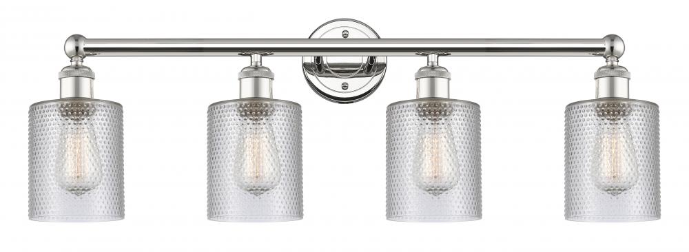 Cobbleskill - 4 Light - 32 inch - Polished Nickel - Bath Vanity Light