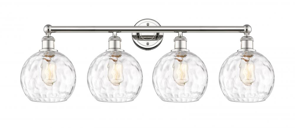 Athens Water Glass - 4 Light - 35 inch - Polished Nickel - Bath Vanity Light