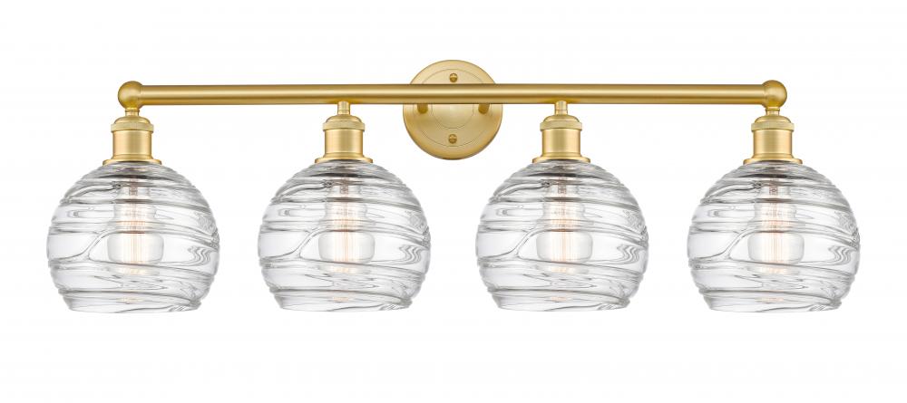 Athens Deco Swirl - 4 Light - 35 inch - Satin Gold - Bath Vanity Light