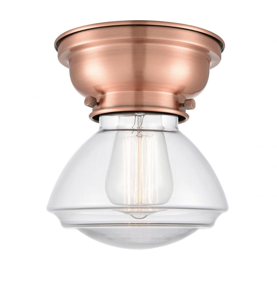 Olean - 1 Light - 7 inch - Antique Copper - Flush Mount