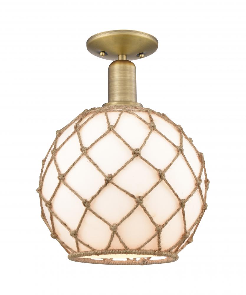 Farmhouse Rope - 1 Light - 10 inch - Antique Copper - Semi-Flush Mount