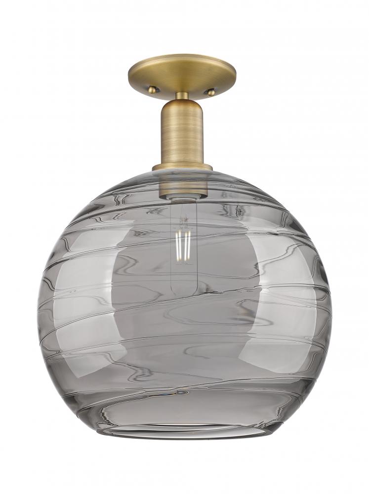 Athens Deco Swirl - 1 Light - 12 inch - Champagne Bronze - Semi-Flush Mount