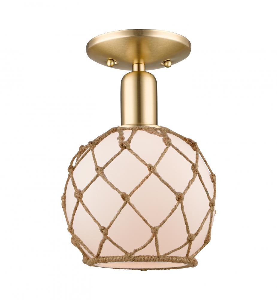 Farmhouse Rope - 1 Light - 8 inch - Champagne Bronze - Semi-Flush Mount