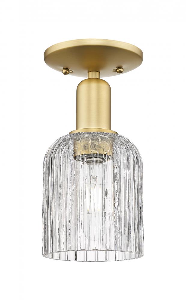 Bridal Veil - 1 Light - 6 inch - Satin Gold - Semi-Flush Mount