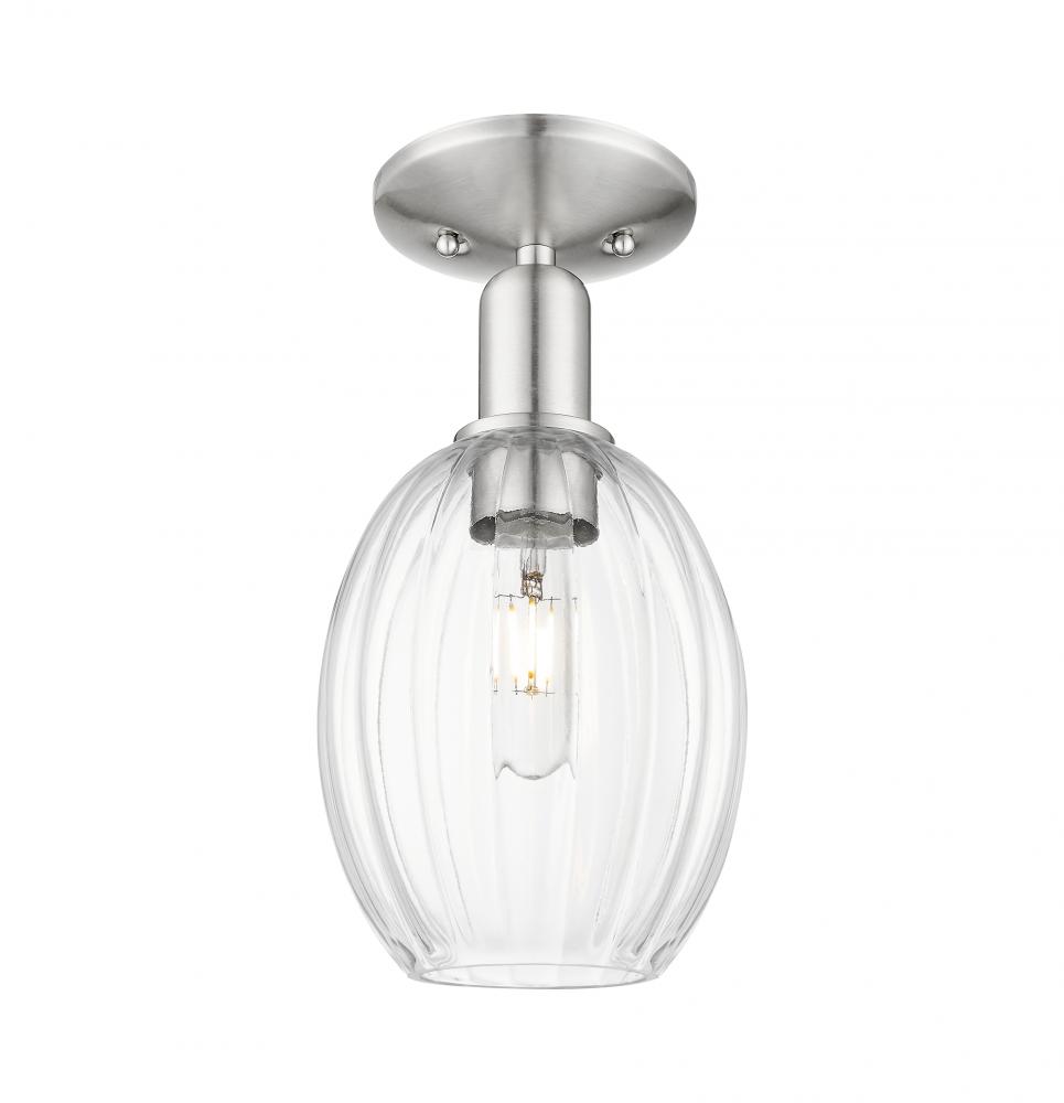 Preston Bulb - 1 Light - 6 inch - Brushed Satin Nickel - Semi-Flush Mount