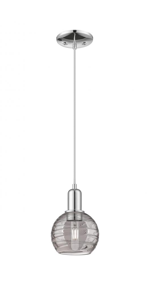 Athens Deco Swirl - 1 Light - 6 inch - Polished Chrome - Cord hung - Mini Pendant