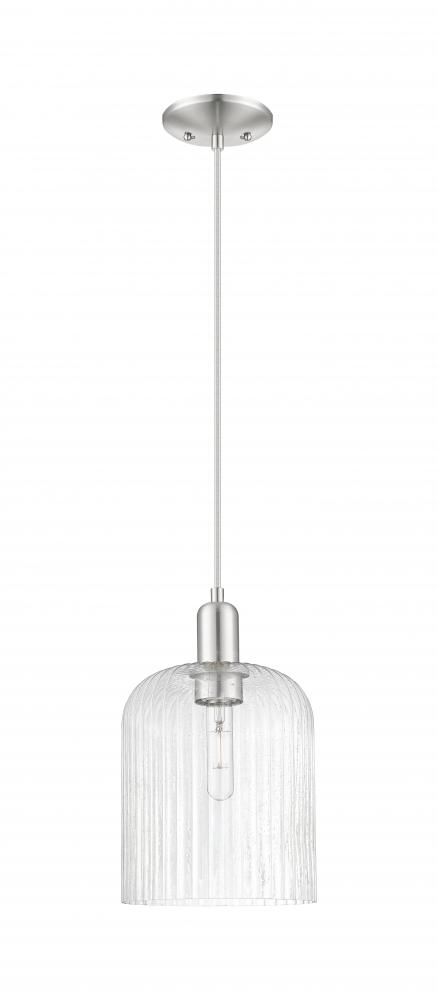 Bridal Veil - 1 Light - 8 inch - Brushed Satin Nickel - Cord hung - Mini Pendant