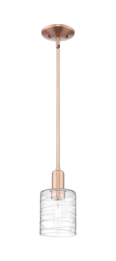 Cobbleskill - 1 Light - 5 inch - Antique Copper - Stem hung - Mini Pendant