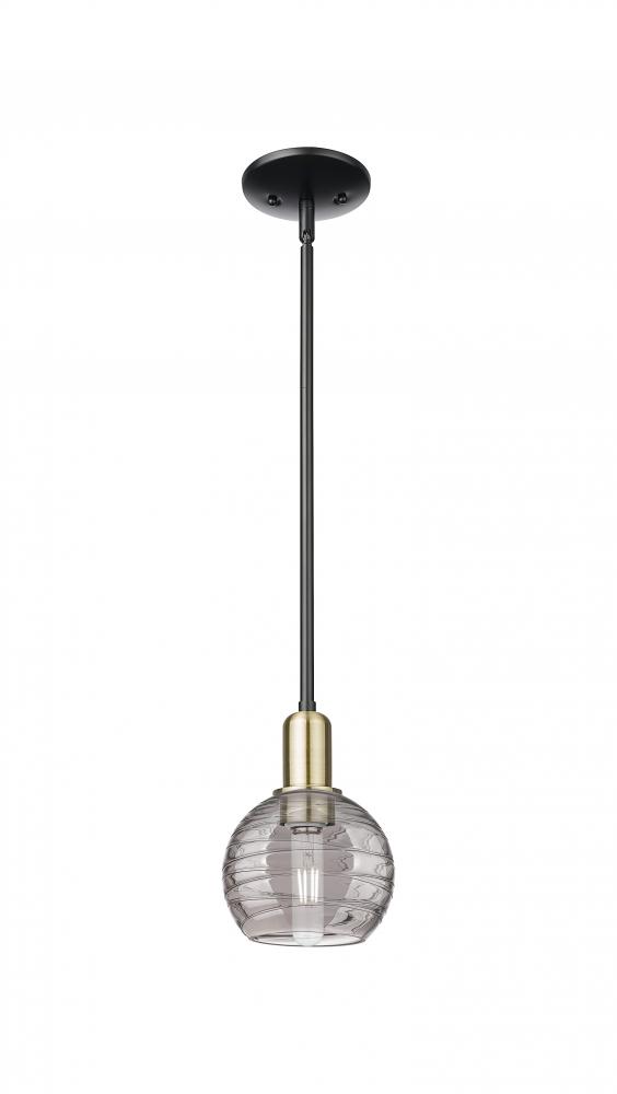 Athens Deco Swirl - 1 Light - 6 inch - Black Antique Brass - Mini Pendant