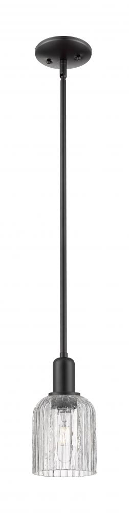 Bridal Veil - 1 Light - 6 inch - Matte Black - Mini Pendant