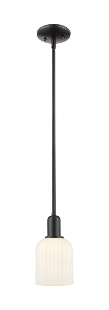 Bridal Veil - 1 Light - 6 inch - Matte Black - Mini Pendant