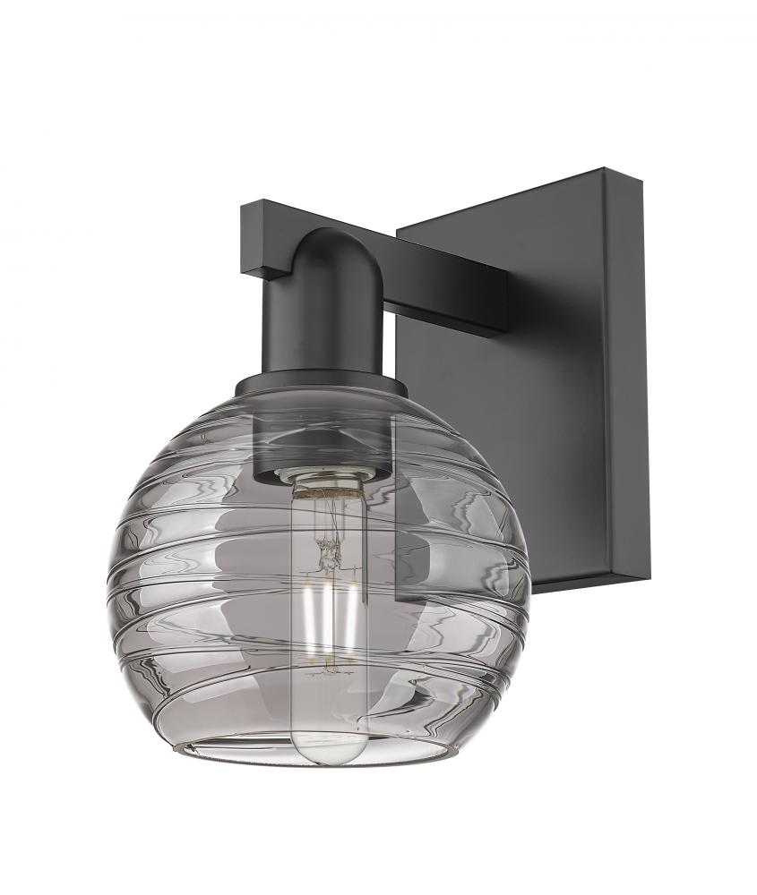 Athens Deco Swirl - 1 Light - 6 inch - Matte Black - Sconce