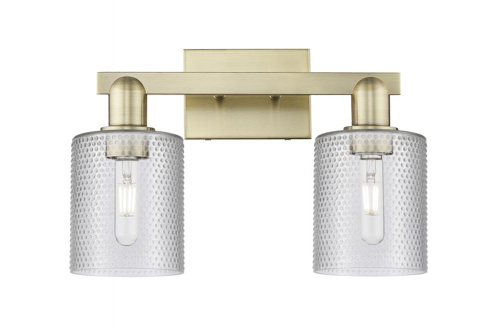 Cobbleskill - 2 Light - 16 inch - Antique Brass - Bath Vanity Light