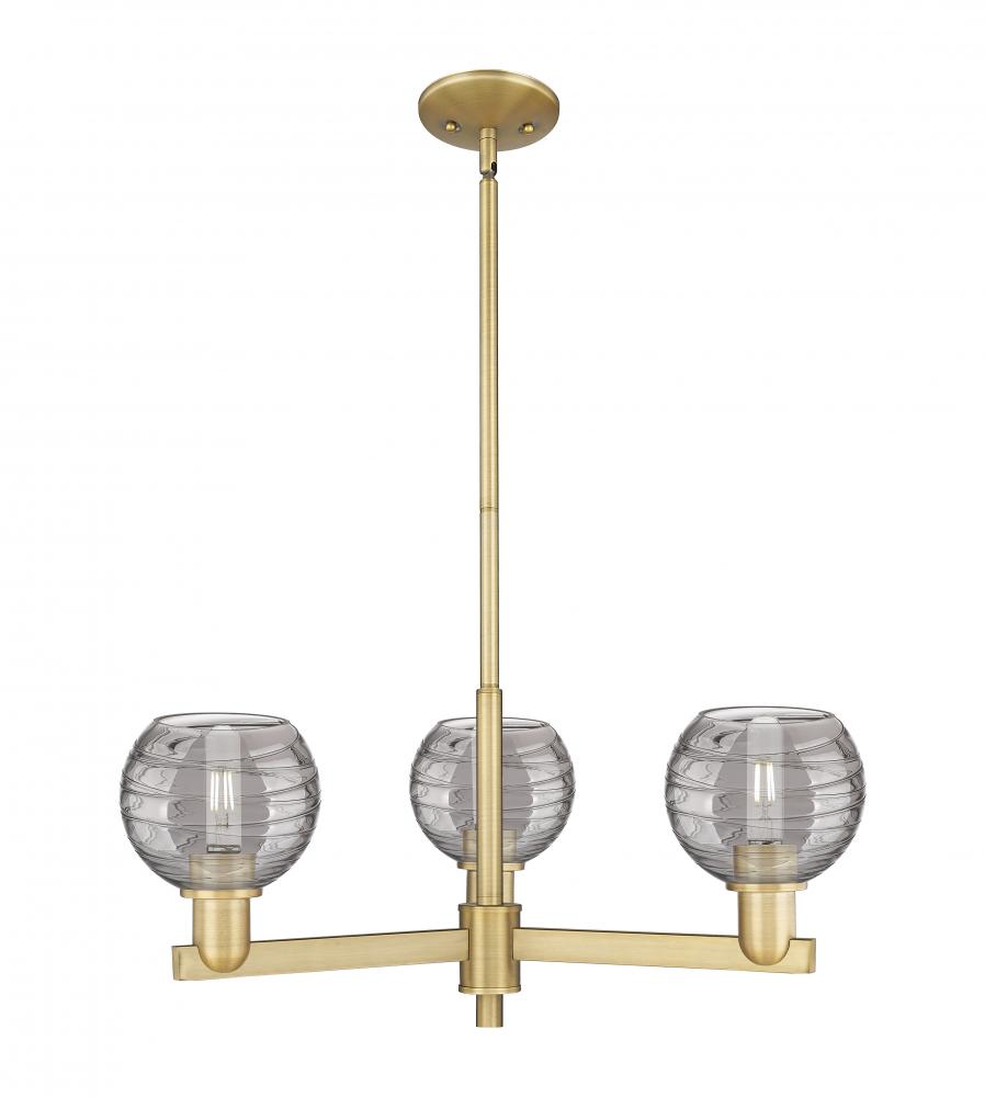 Athens Deco Swirl - 3 Light - 18 inch - Brushed Brass - Flush Mount