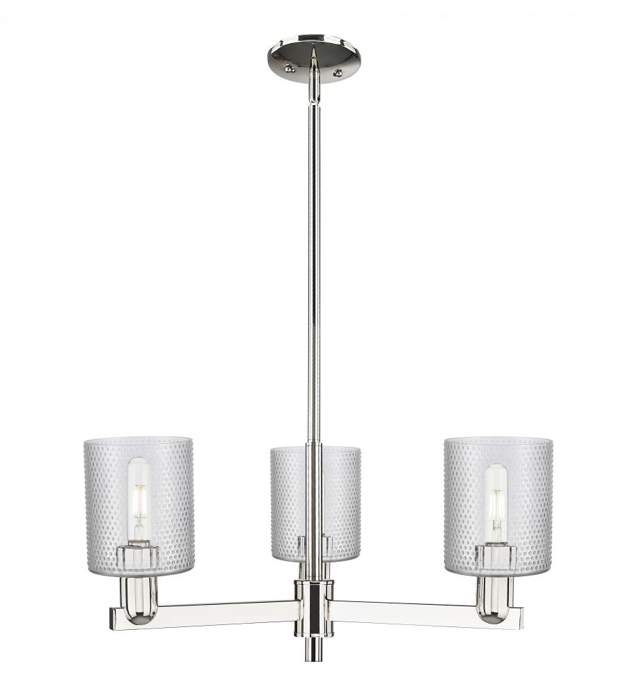 Cobbleskill - 3 Light - 27 inch - Polished Nickel - Stem hung - Flush Mount