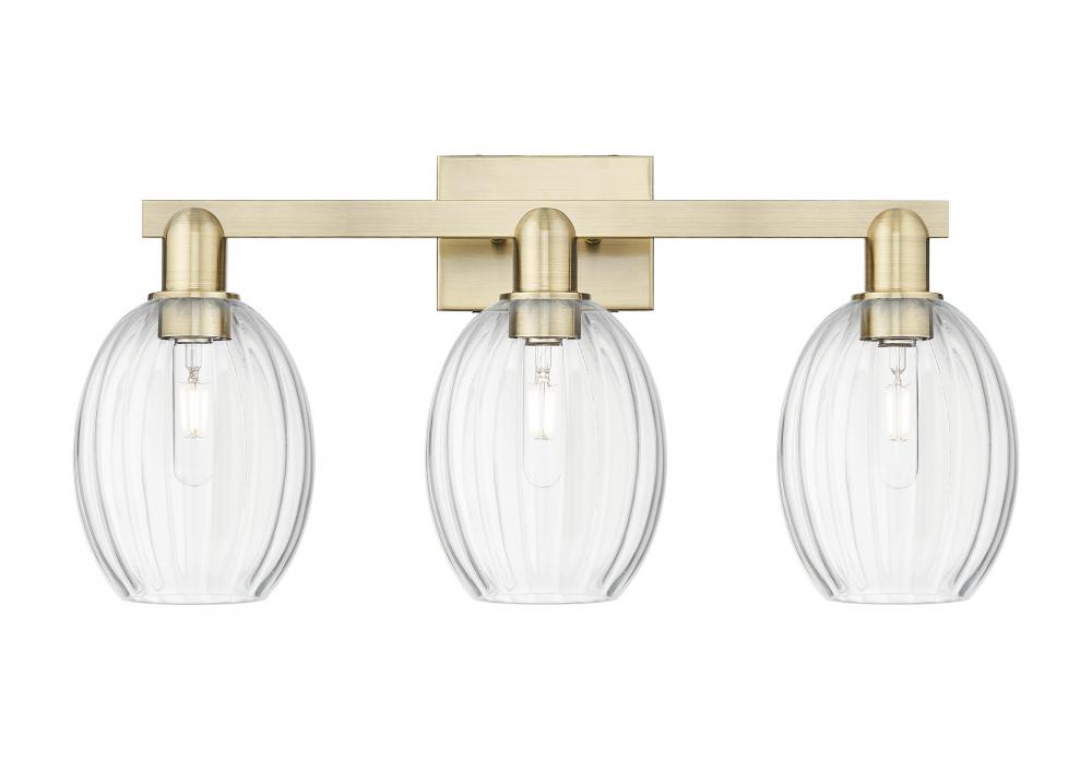 Preston Bulb - 3 Light - 26 inch - Antique Brass - Bath Vanity Light