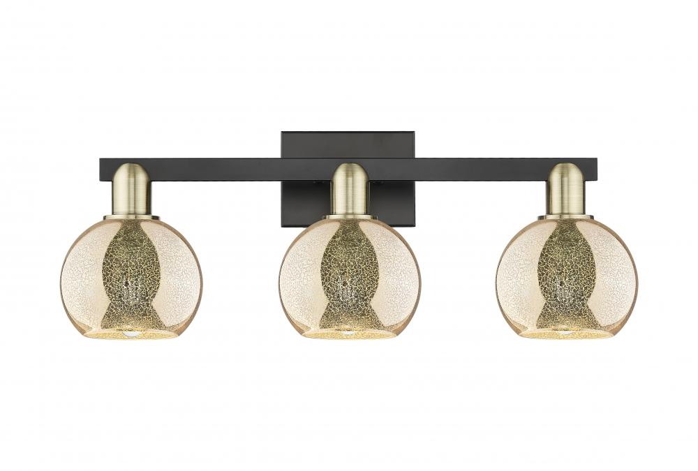 Athens - 3 Light - 24 inch - Black Antique Brass - Bath Vanity Light