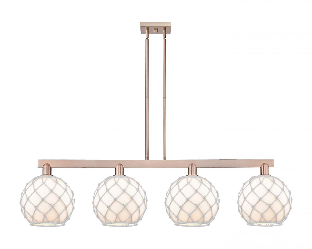 Farmhouse Rope - 4 Light - 53 inch - Polished Chrome - Stem hung - Island Light