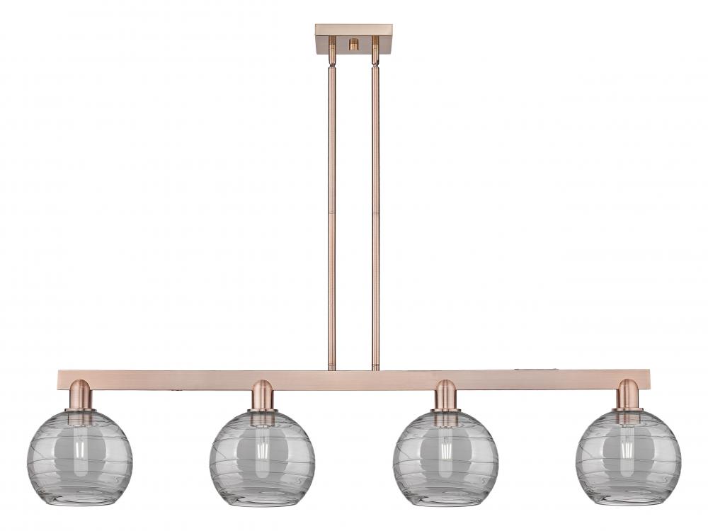 Athens Deco Swirl - 4 Light - 51 inch - Polished Nickel - Stem hung - Island Light