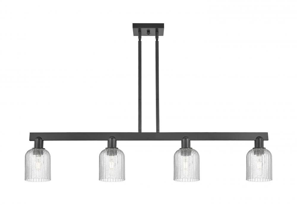 Bridal Veil - 4 Light - 48 inch - Matte Black - Cord hung - Island Light