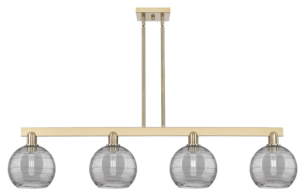 Athens Deco Swirl - 4 Light - 51 inch - Champagne Bronze - Stem hung - Island Light