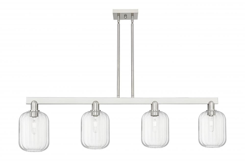 Preston Cylinder - 4 Light - 48 inch - Brushed Satin Nickel - Cord hung - Island Light