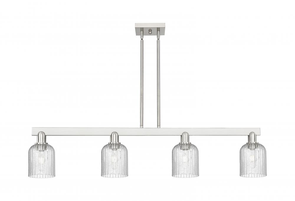 Bridal Veil - 4 Light - 48 inch - Brushed Satin Nickel - Cord hung - Island Light