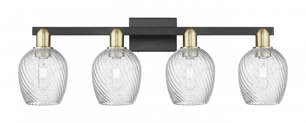 Salina - 4 Light - 33 inch - Black Antique Brass - Bath Vanity Light