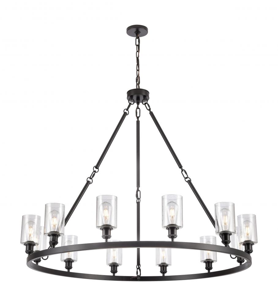 Clymer - 12 Light - 50 inch - Matte Black - Chain Hung - Chandelier