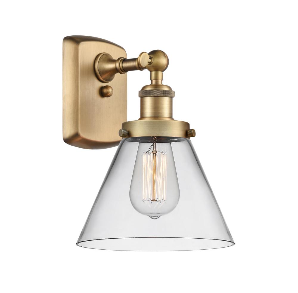 Cone - 1 Light - 8 inch - Brushed Brass - Sconce