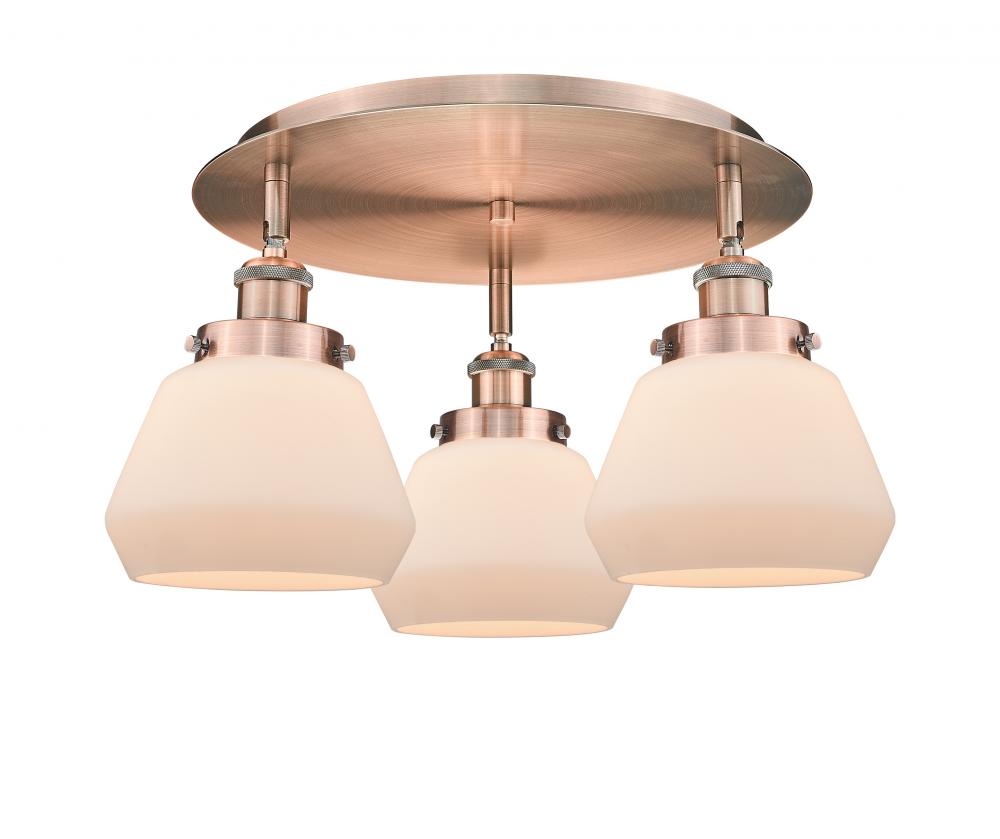 Fulton - 3 Light - 19 inch - Antique Copper - Flush Mount