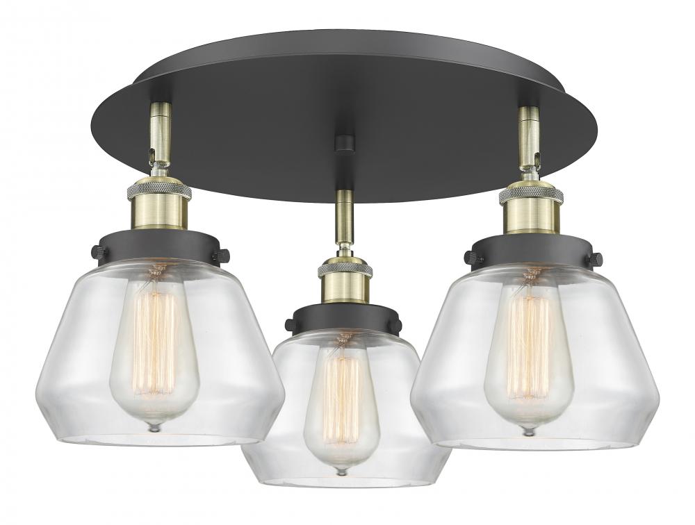 Fulton - 3 Light - 19 inch - Black Antique Brass - Flush Mount