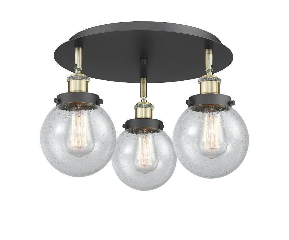 Beacon - 3 Light - 18 inch - Black Antique Brass - Flush Mount