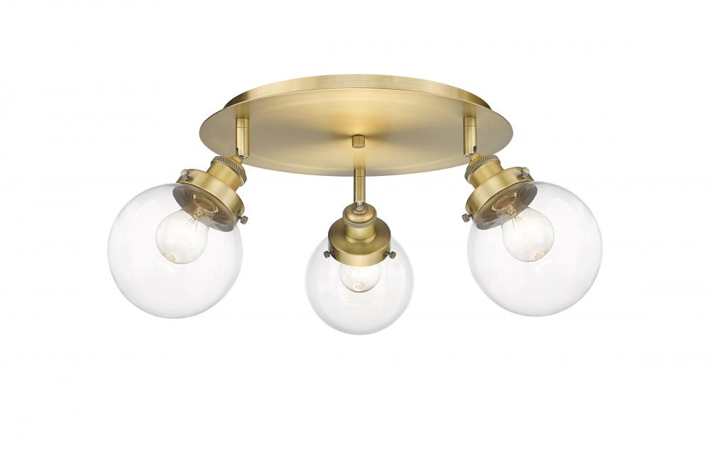 Beacon - 3 Light - 18 inch - Brushed Brass - Flush Mount