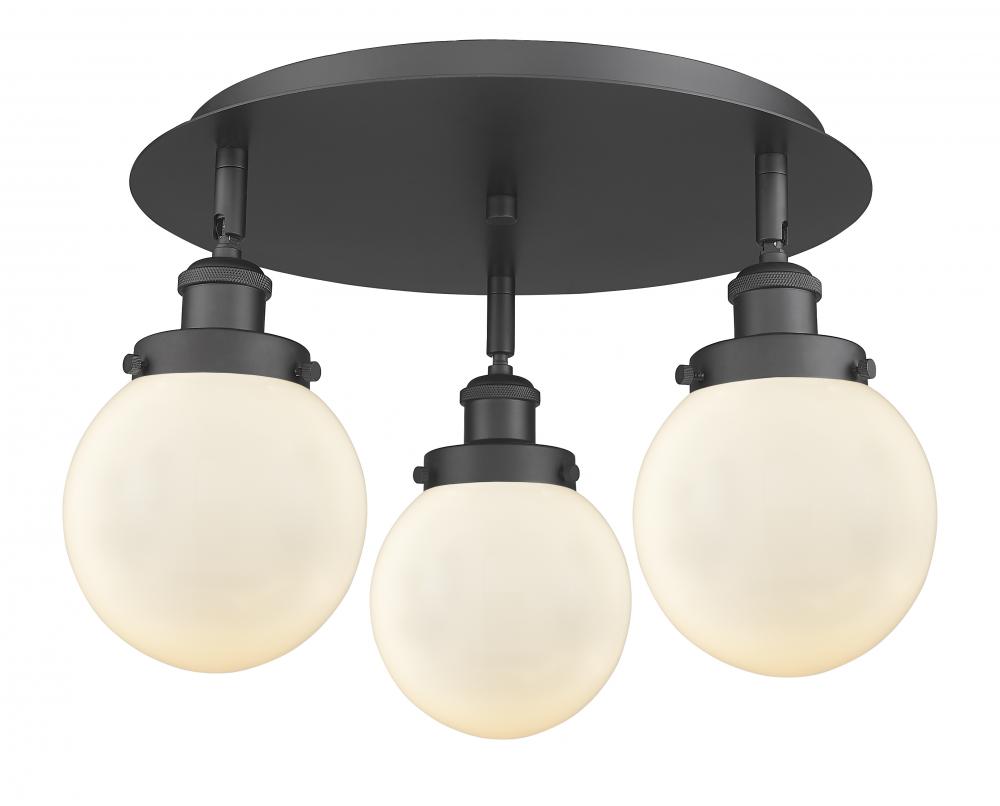 Beacon - 3 Light - 18 inch - Matte Black - Flush Mount