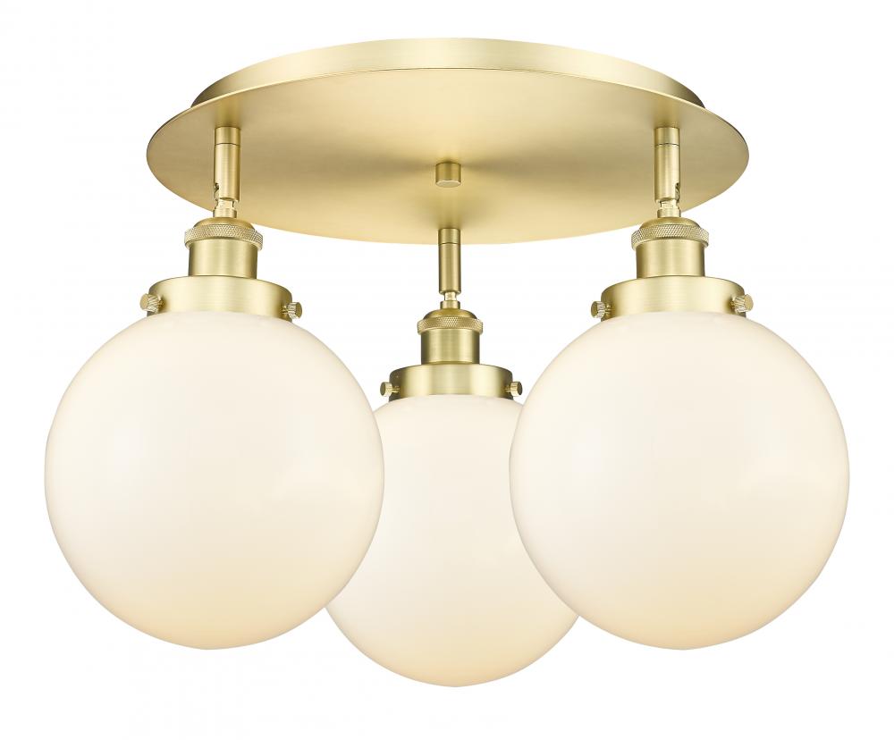 Beacon - 3 Light - 20 inch - Satin Gold - Flush Mount